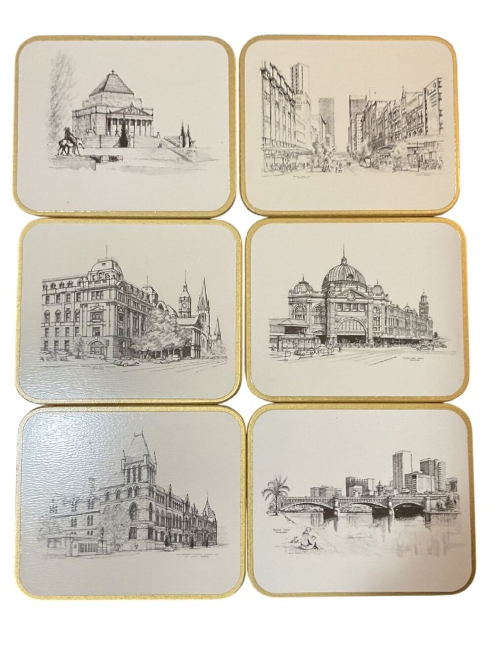 NIB Jason Melbourne Australia Coasters With Box Set Of 6 Iconic Architecture